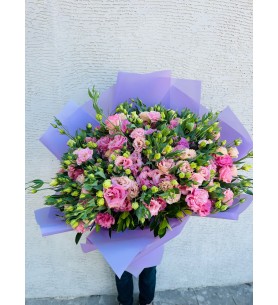 BÜYÜK PEMBE LİSİANTHUS BUKETİ